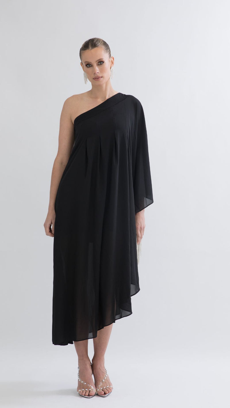 Hadassah Chiffon Dress - Black