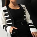 Arden Bolero Blazer - White with Black