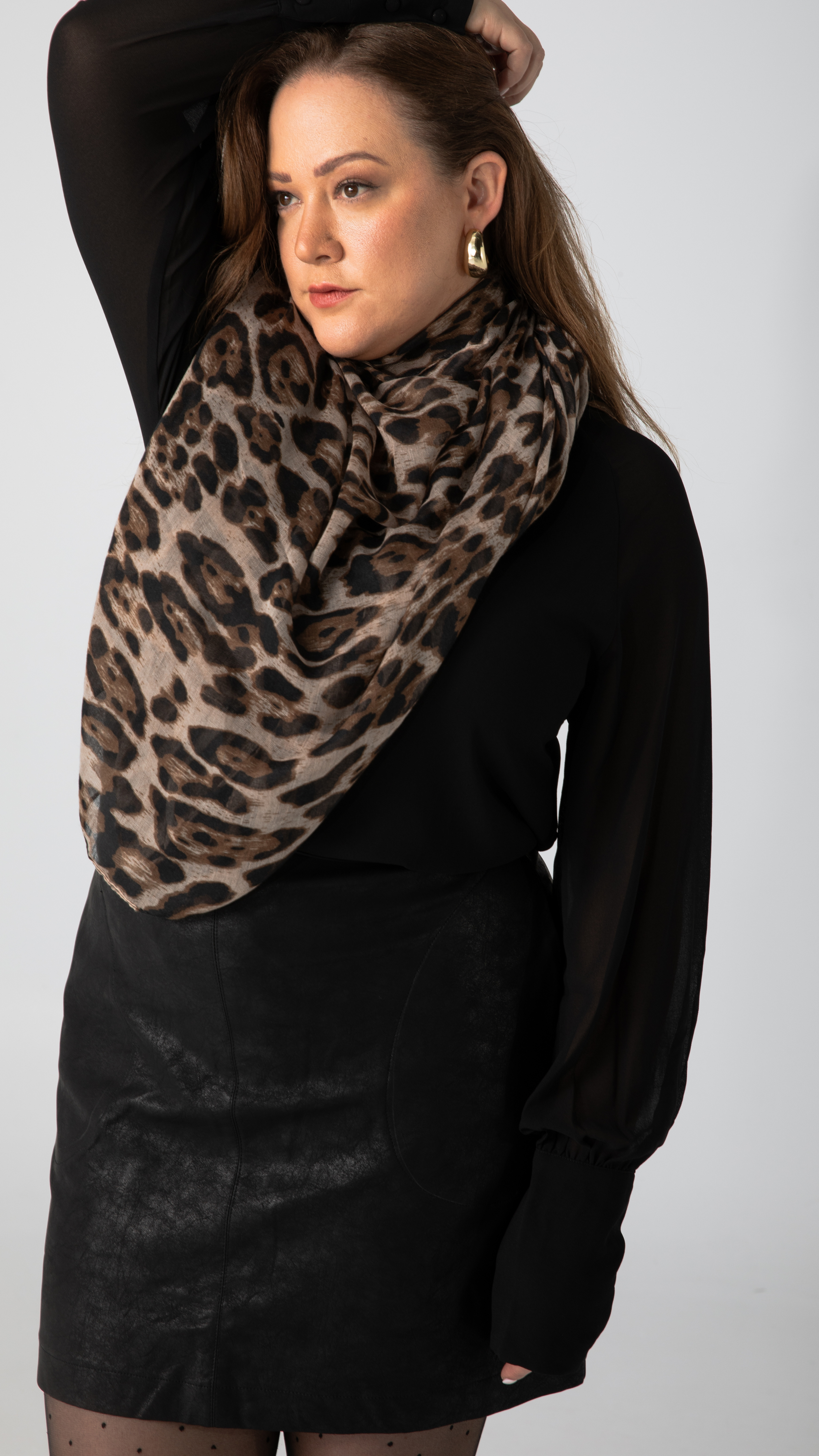 Wild Animal Print Scarf - Chocolate