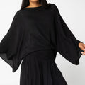 Echo Viscose Relaxed Style Top - Black