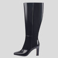 LW Hudson Black High-Shine Leather Boots - Black