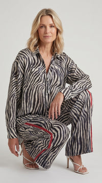 Layla Rayon Pants - Zebra Print