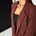 Valentina Stretch Blazer - Chocolate
