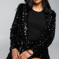 Zara Sequin Blazer - Black