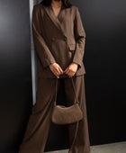 Ravyn Suede Clutch Handbag - Mocha