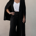 Alice Wide-Leg Pants With Sheer Panels - Black