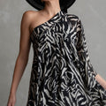 Hadassah Chiffon Dress - Zebra Print