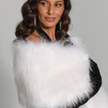 Luxurious Faux Fur Shawl - White