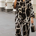 Georgie Rayon Pants - Black Print