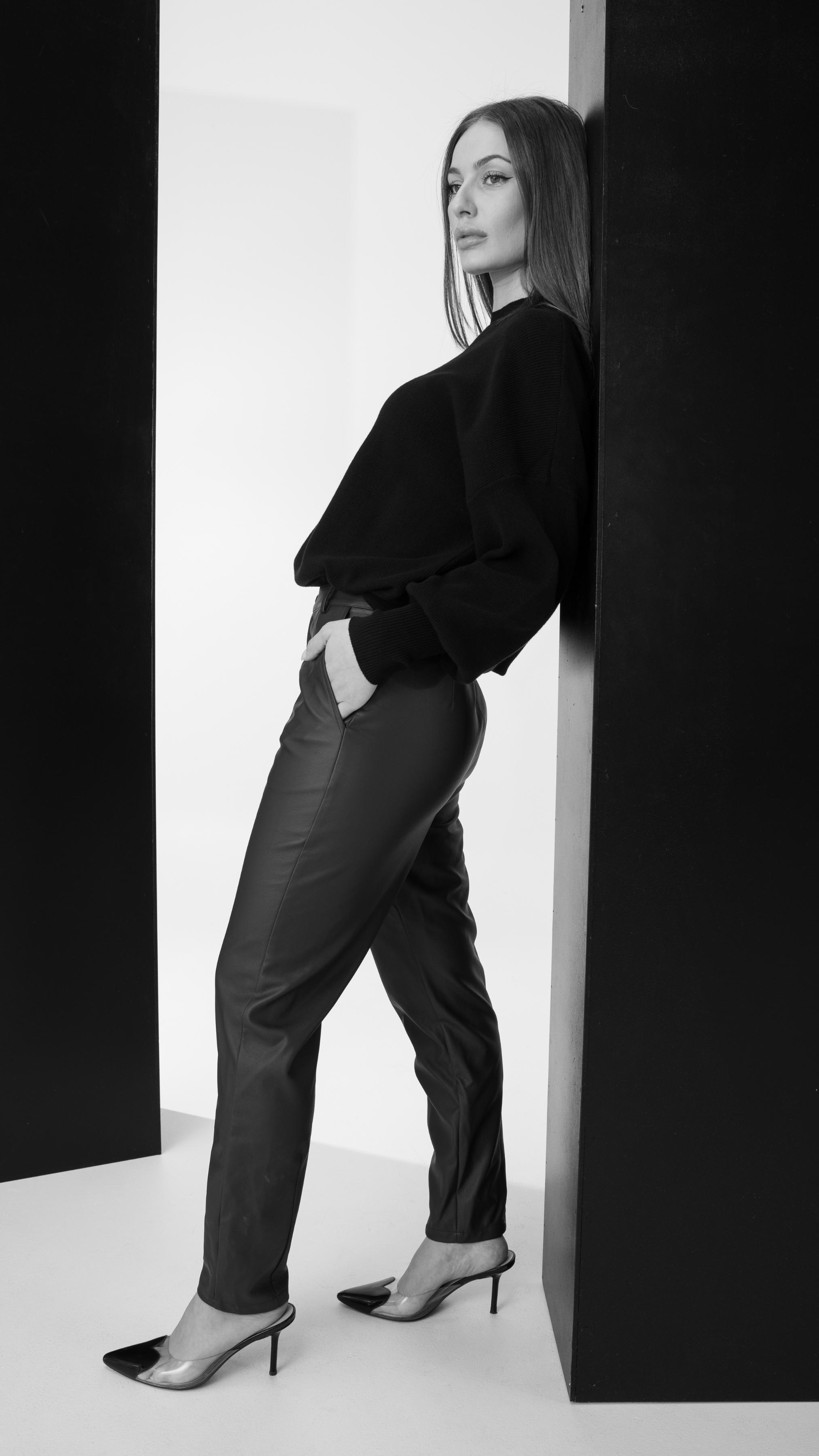 Onyx Faux Leather Pants - Black