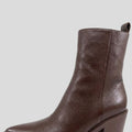 Lissbon Leather Boots With Rubber Sole - Chocolate