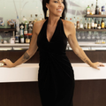 Vivienne Velvet Cocktail Dress - Black