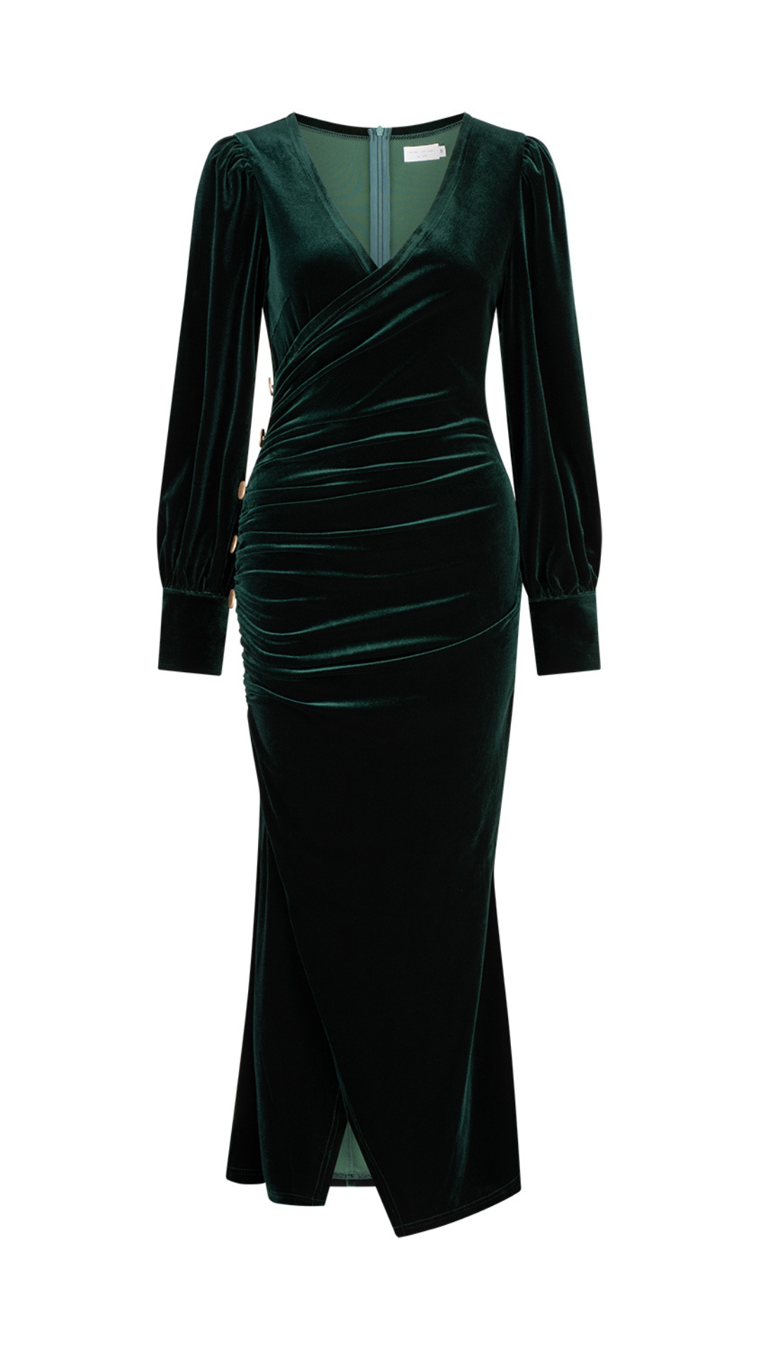 Alba Stretch Velvet Dress - Emerald
