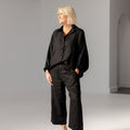 Morgan Linen Capri Pants - Black