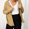 Luno Metallic Jacket With Hood - Gold