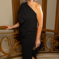 Grace Drape Dress - Black