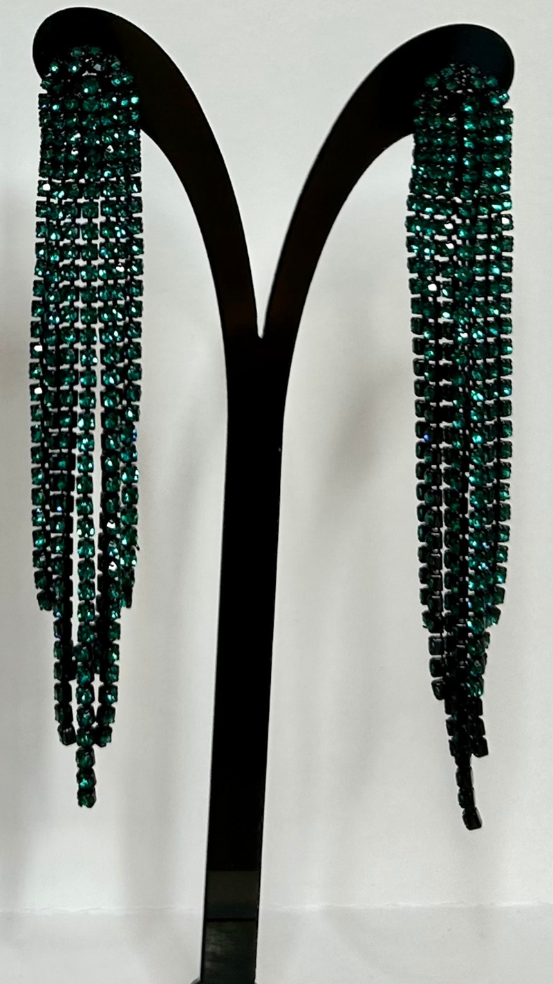 Belinda Emerald Tassel Earrings