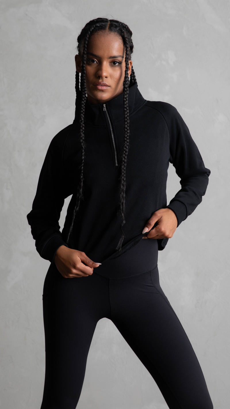 CTL Activewear 1/4 Zip Crew - Black