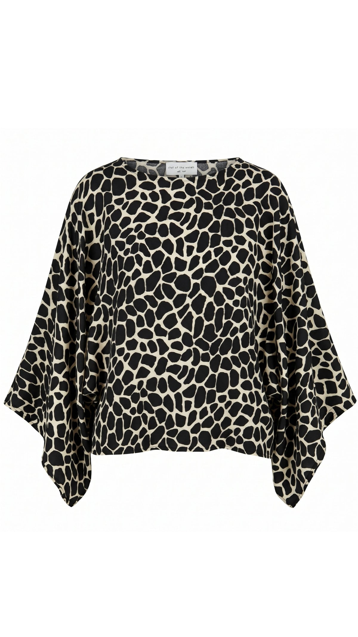 Ryo Cotton Top - Black Giraffe Print
