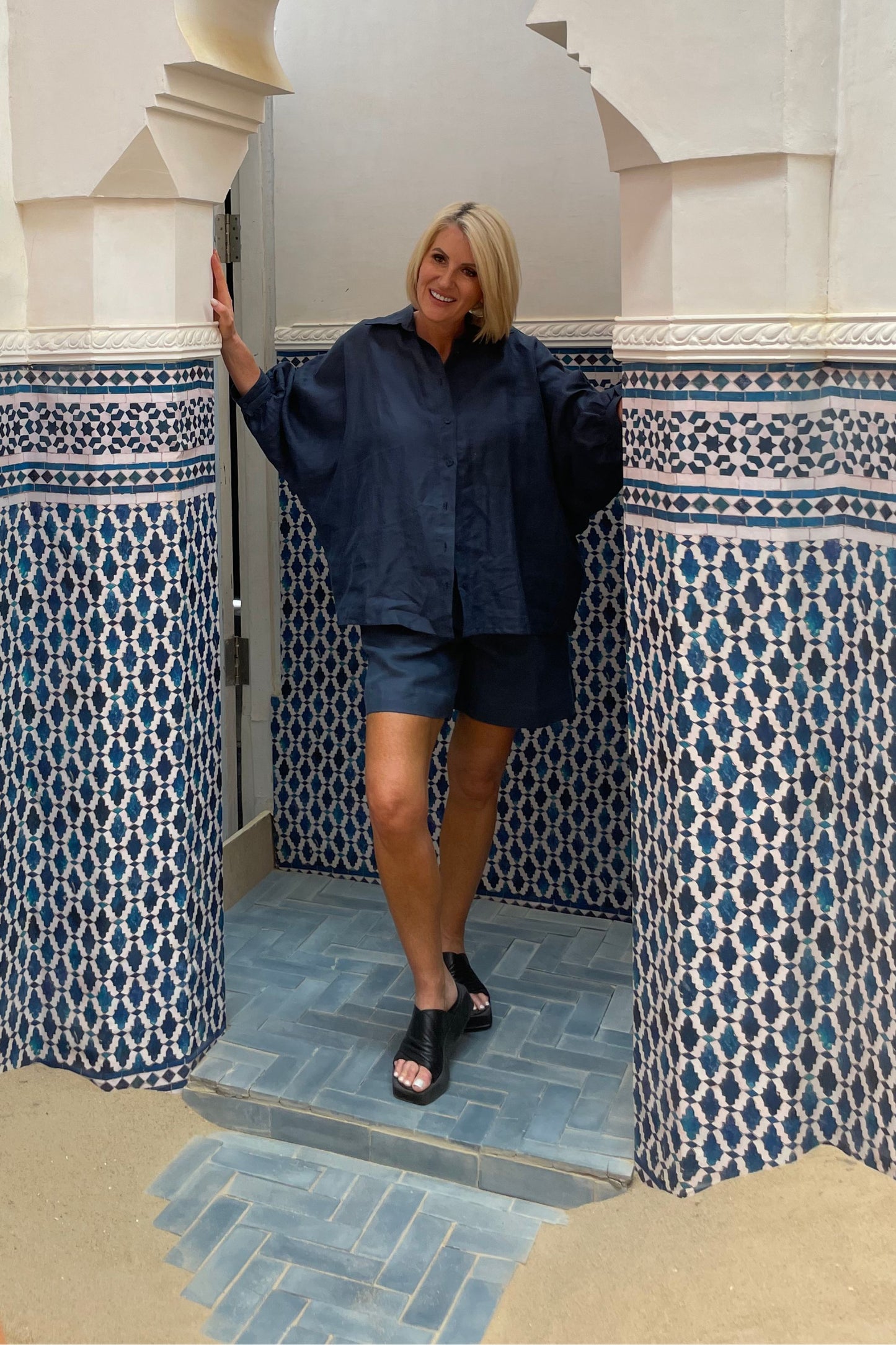 Marley Linen Shorts - Navy