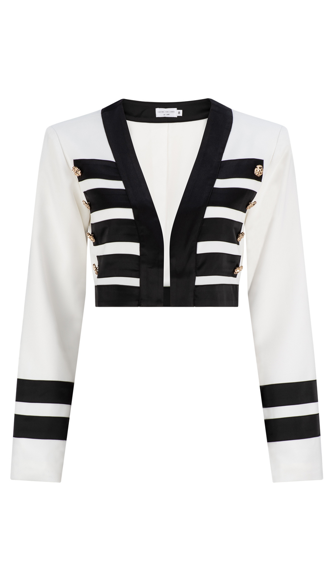 Arden Bolero Blazer - White with Black