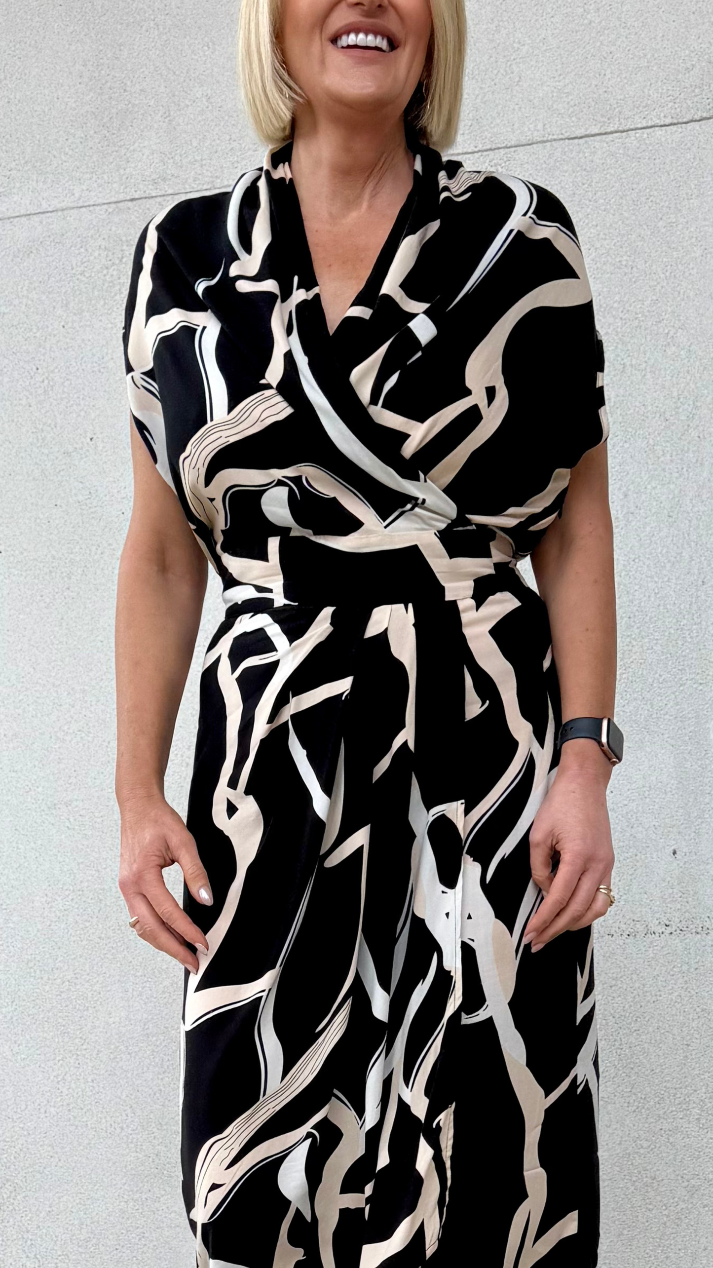 Darcy Print Dress - Black