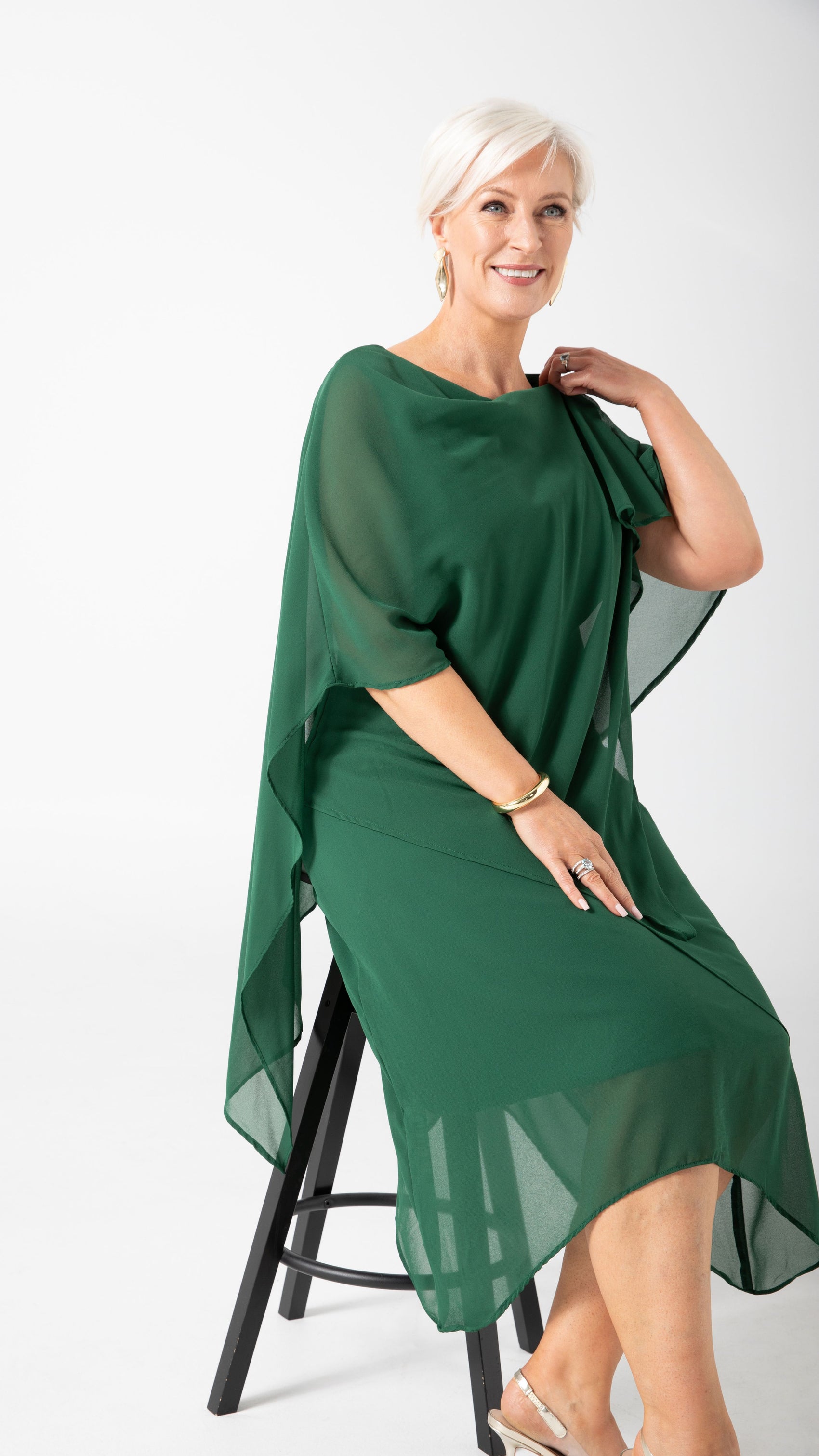 Zahra Chiffon Events Dress - Emerald