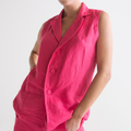 Luca Linen Vest - Pink