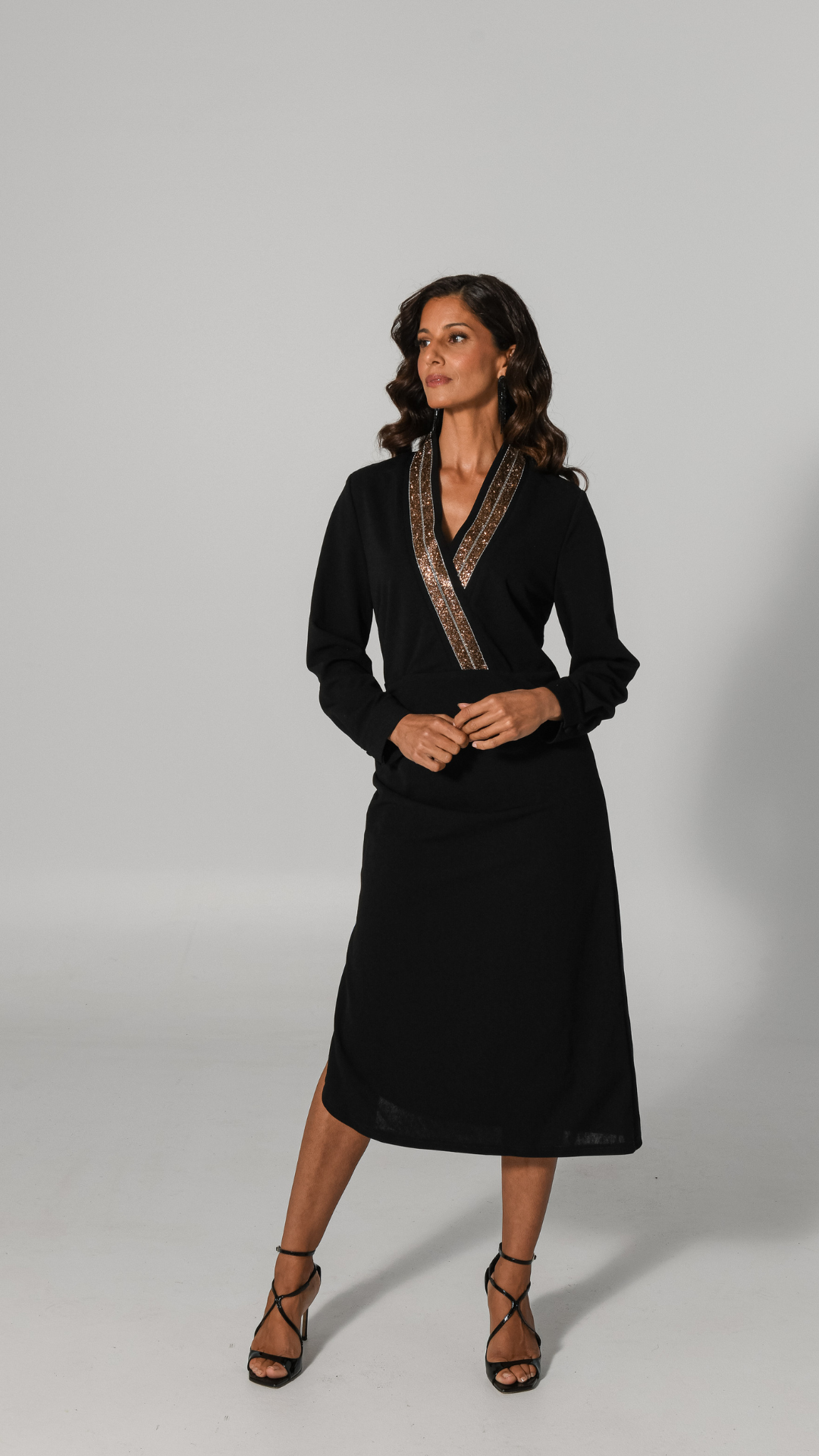Natalie Embellished Dress - Black