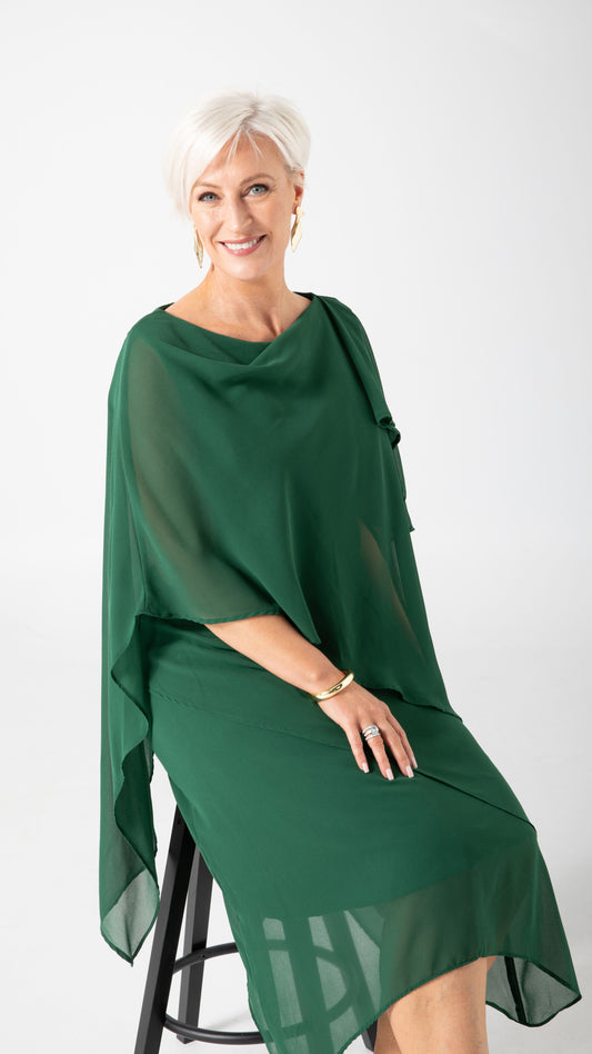 Zahra Chiffon Events Dress - Emerald