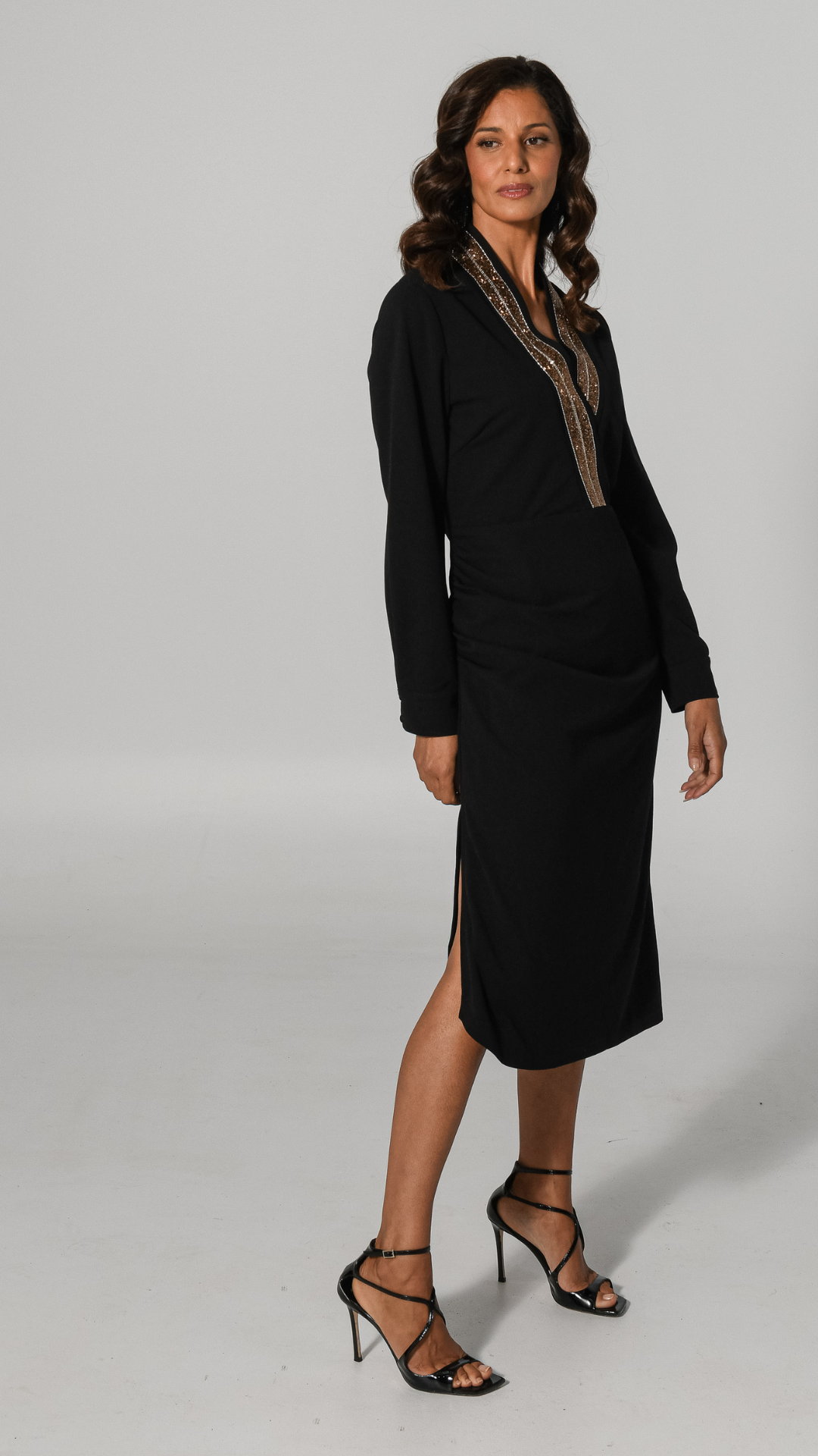 Natalie Embellished Dress - Black