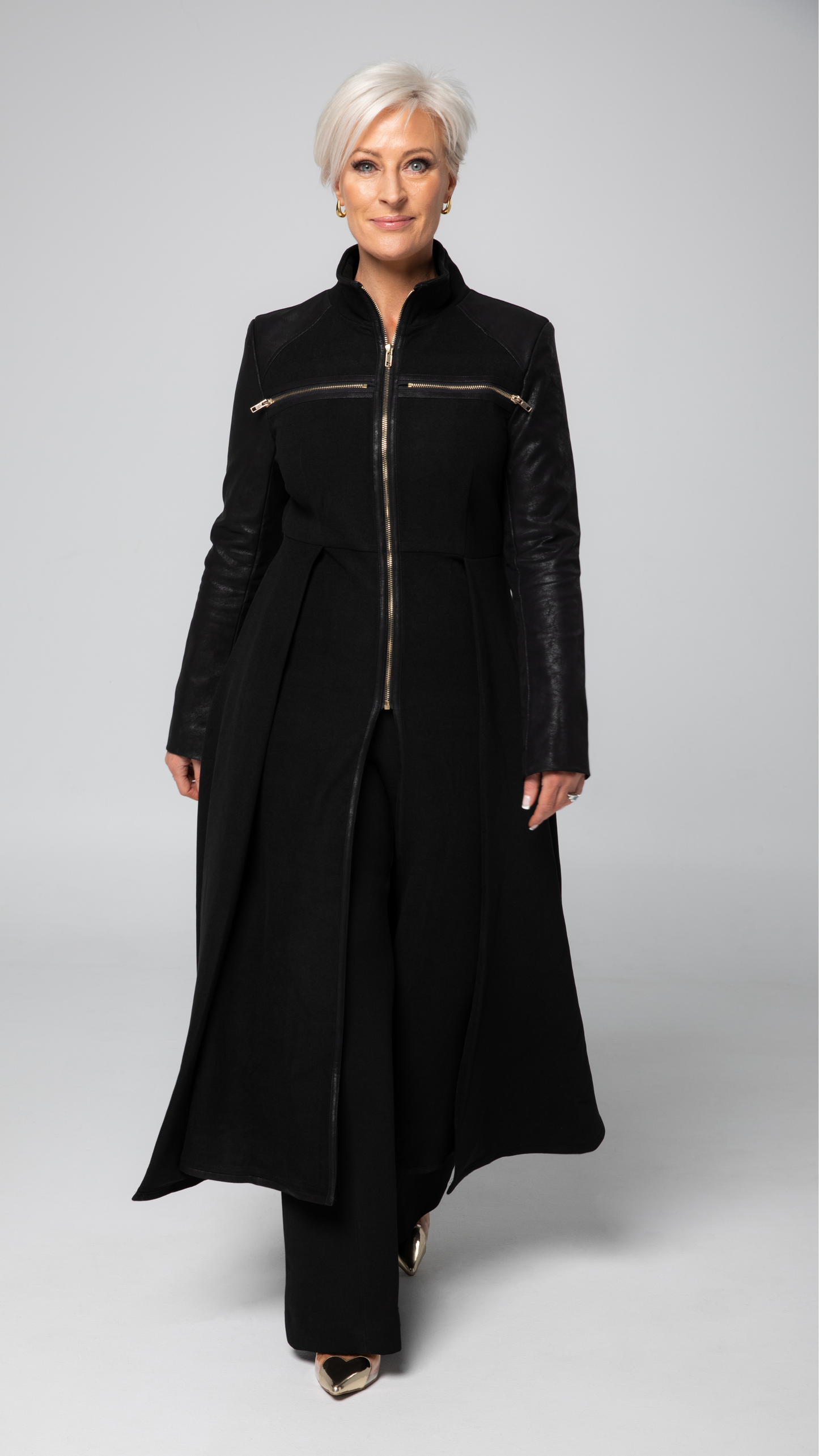 Dijon Longline Coat/Dress - Black