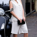 Hannah Linen Rami Bermuda Shorts - Beige
