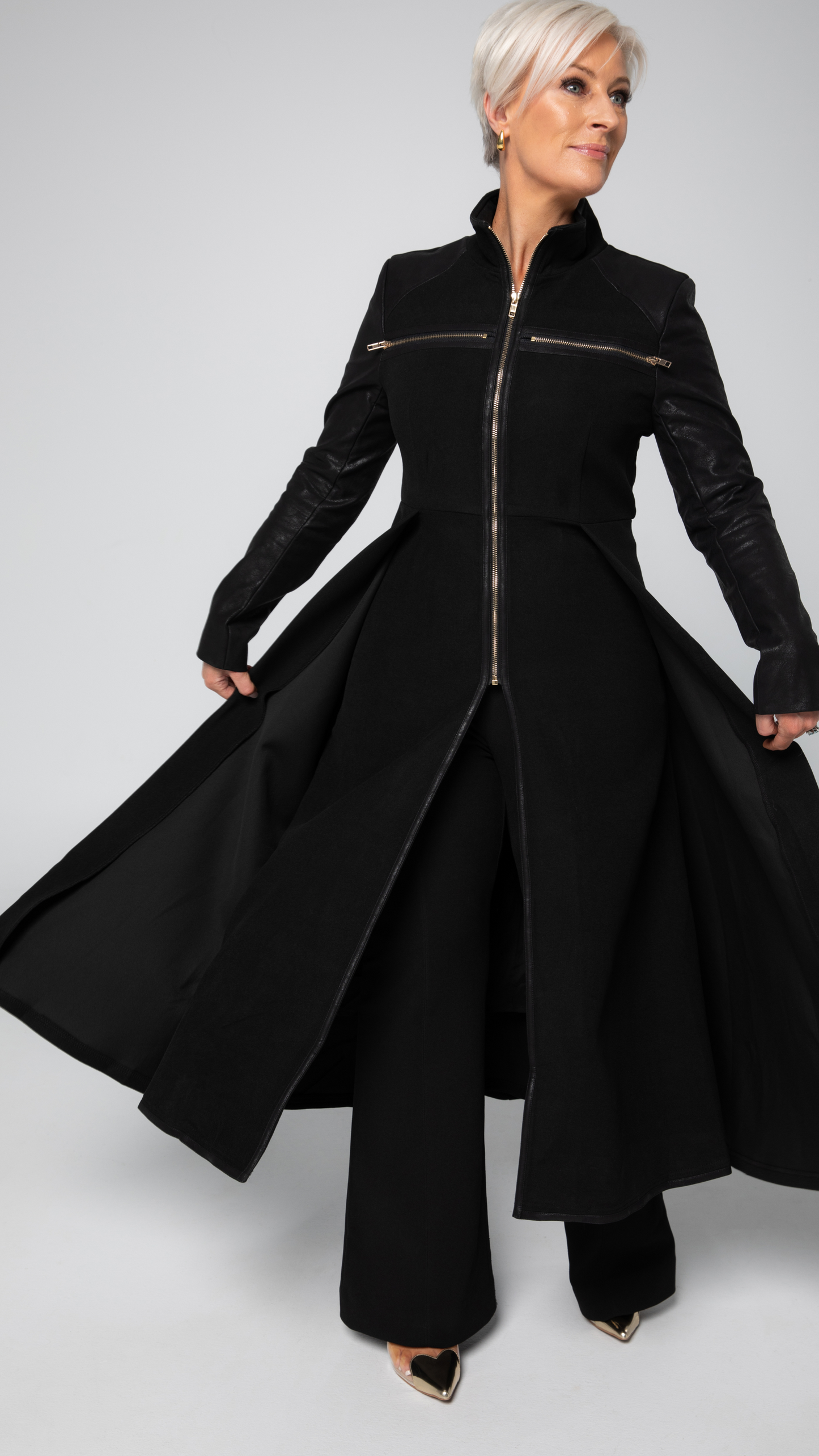 Dijon Longline Coat/Dress - Black