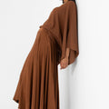 Flow Viscose Relaxed Style Skirt - Chocolate
