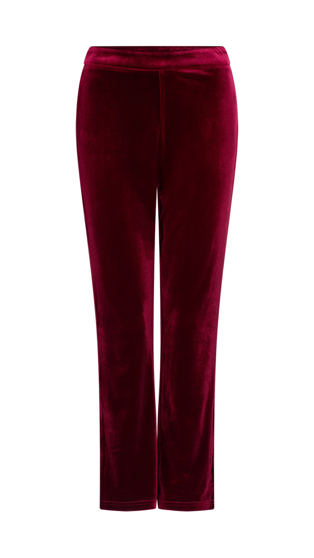 Alessandra Capri Stretch Velvet Pants - Merlot