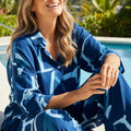 Georgie Rayon Pants - Blue Print