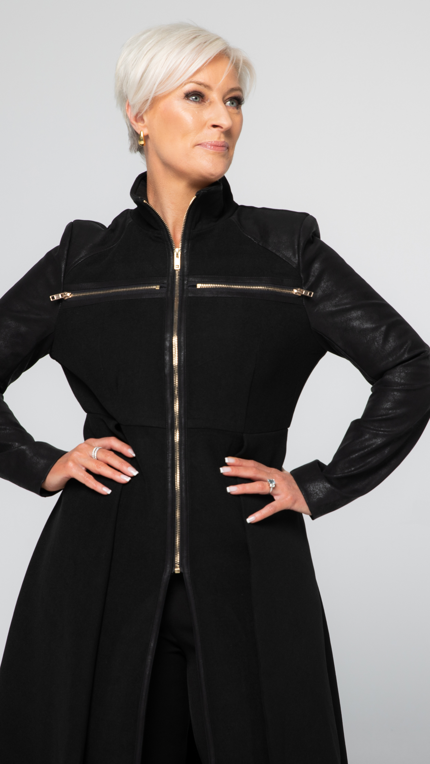 Dijon Longline Coat/Dress - Black