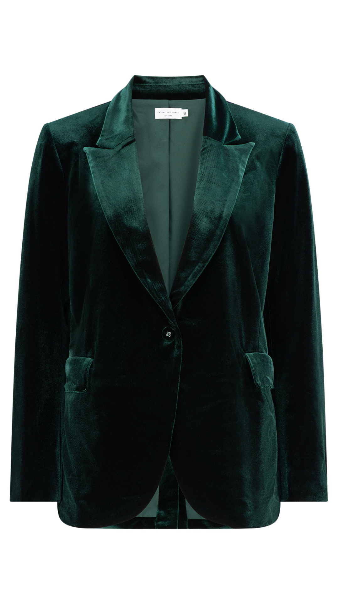 Alessandra Stretch Velvet Blazer - Emerald