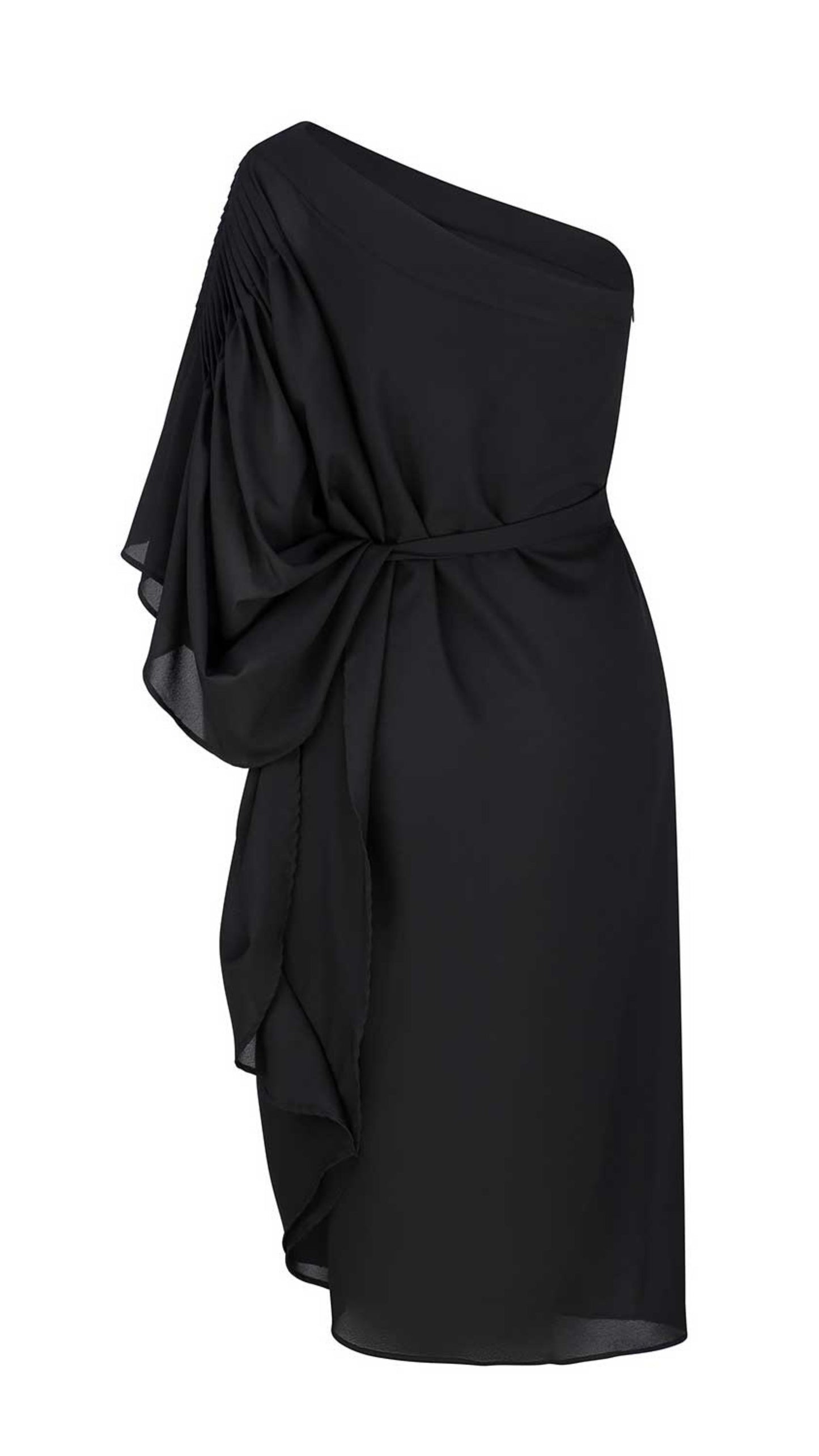 Toulouse One Shoulder Dress - Black