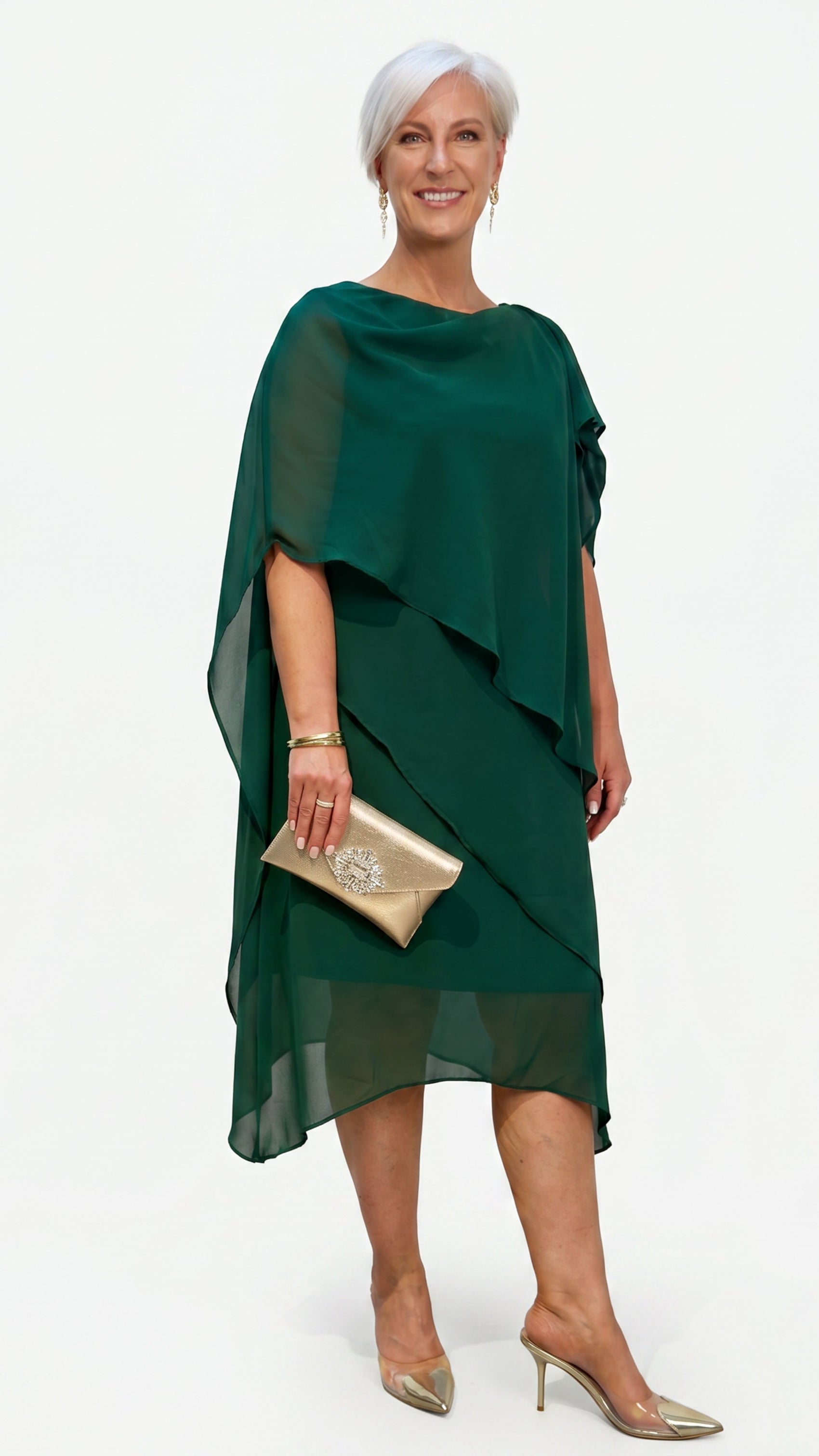 Zahra Chiffon Events Dress - Emerald