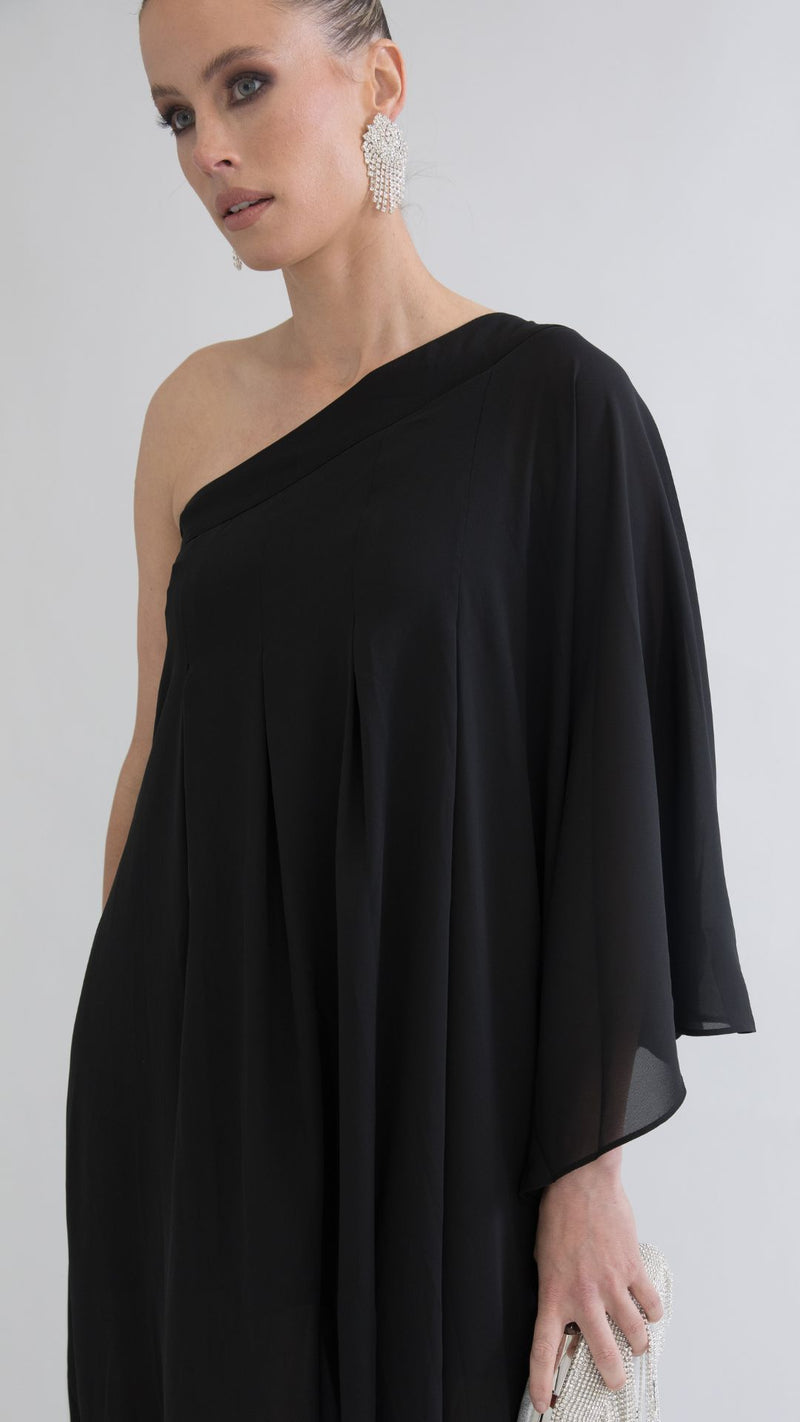 Hadassah Chiffon Dress - Black