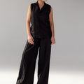 Luca Linen Vest - Black
