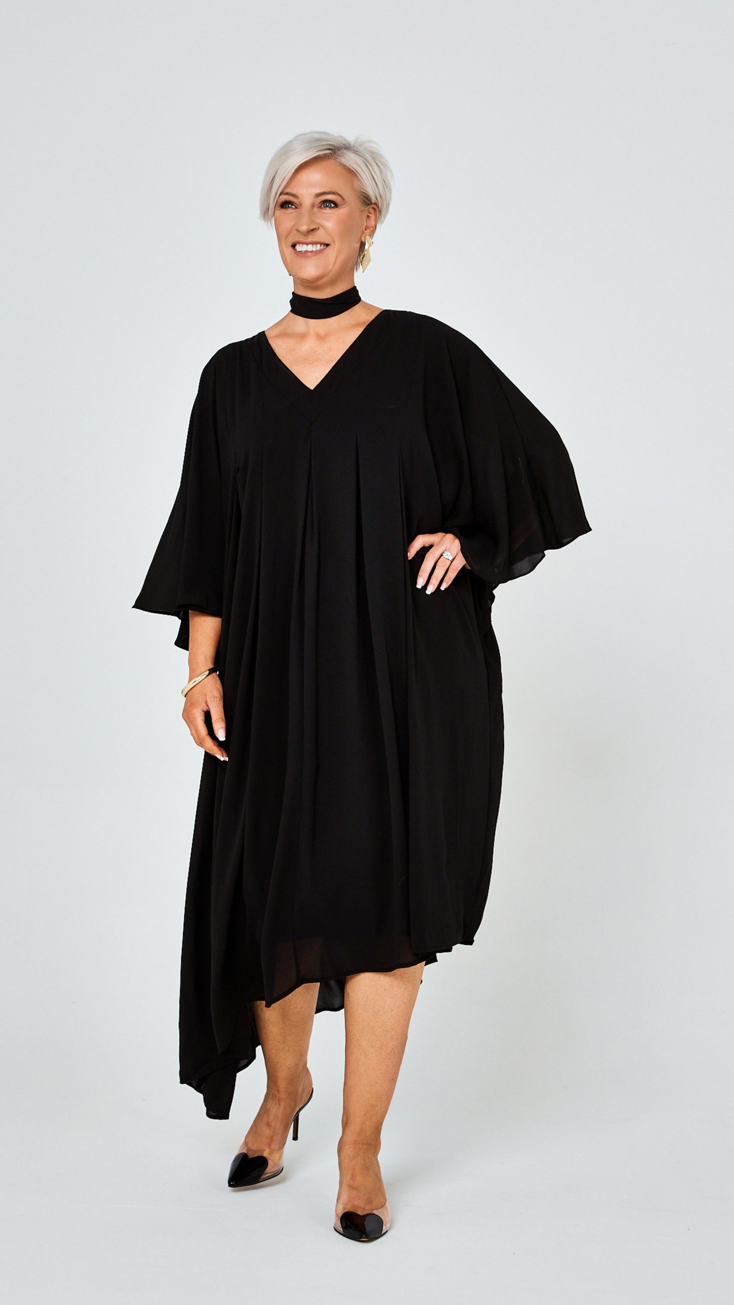 Harmony Chiffon Dress - Black