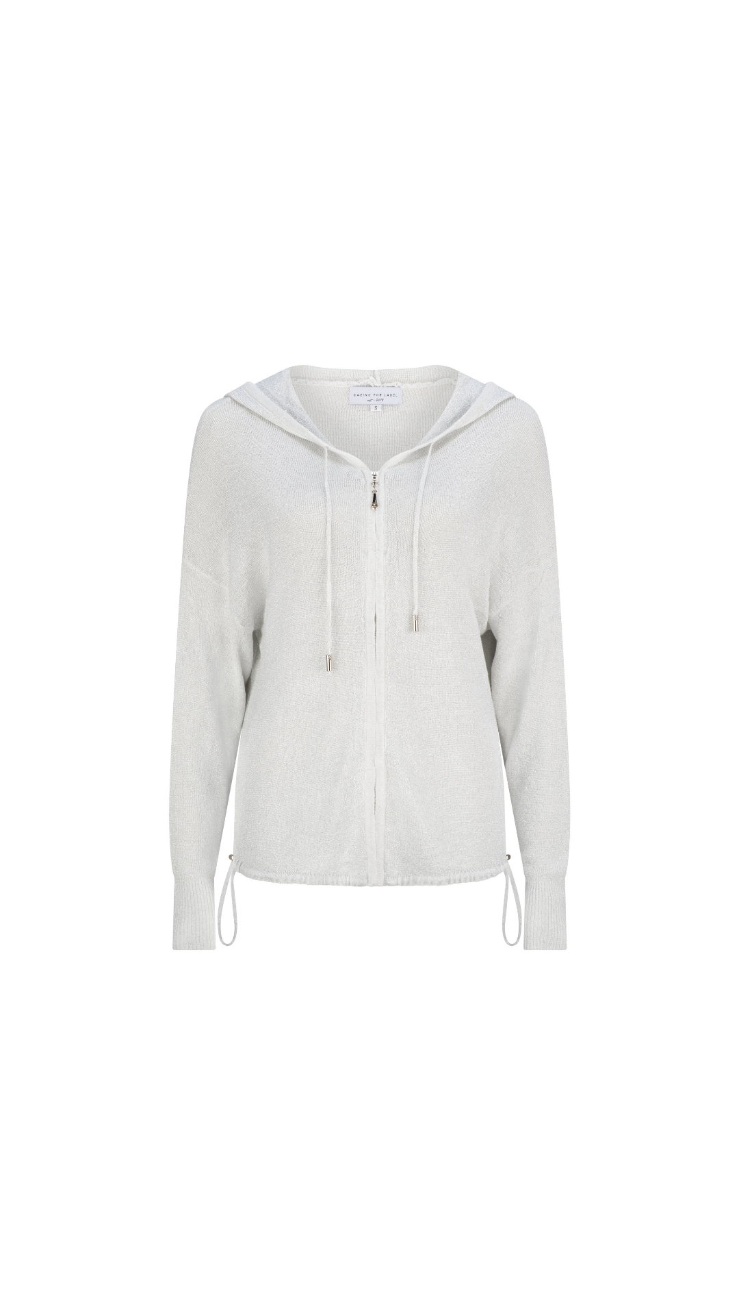 Luno Metallic Jacket With Hood - White