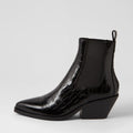 Rage Black Croc Patent Leather Chelsea Boots - Black