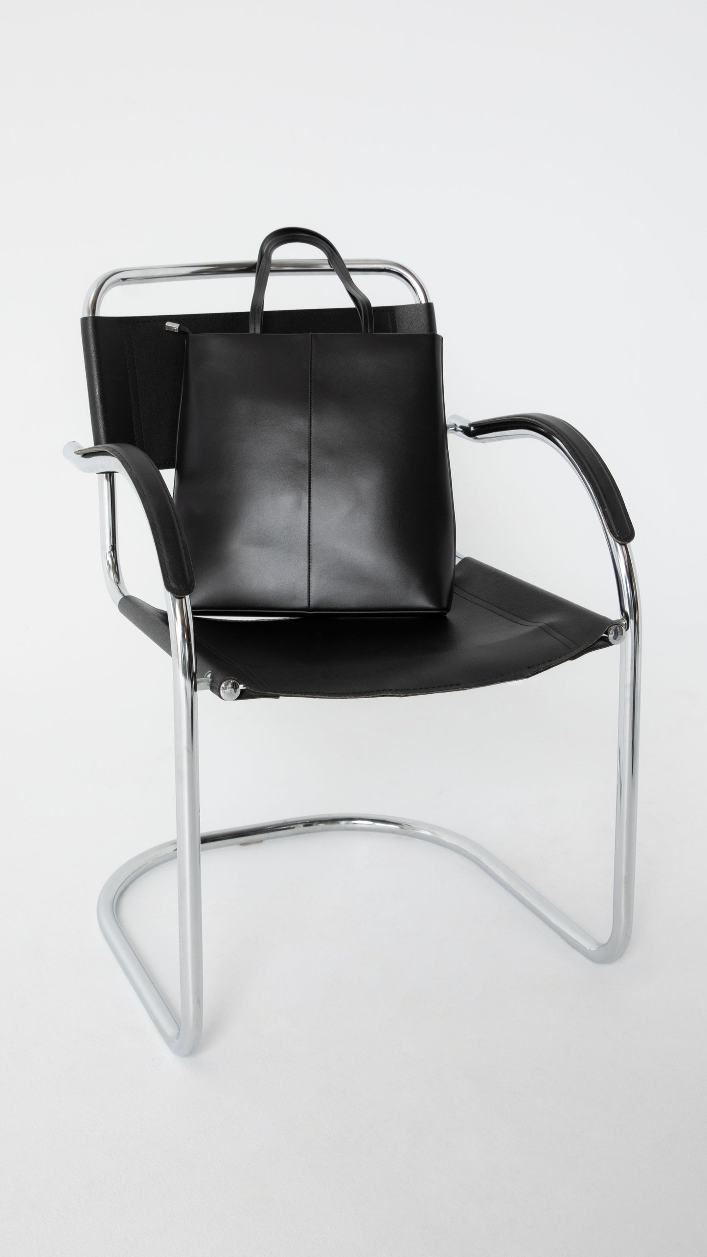 Talli Leather Tote Bag - Black