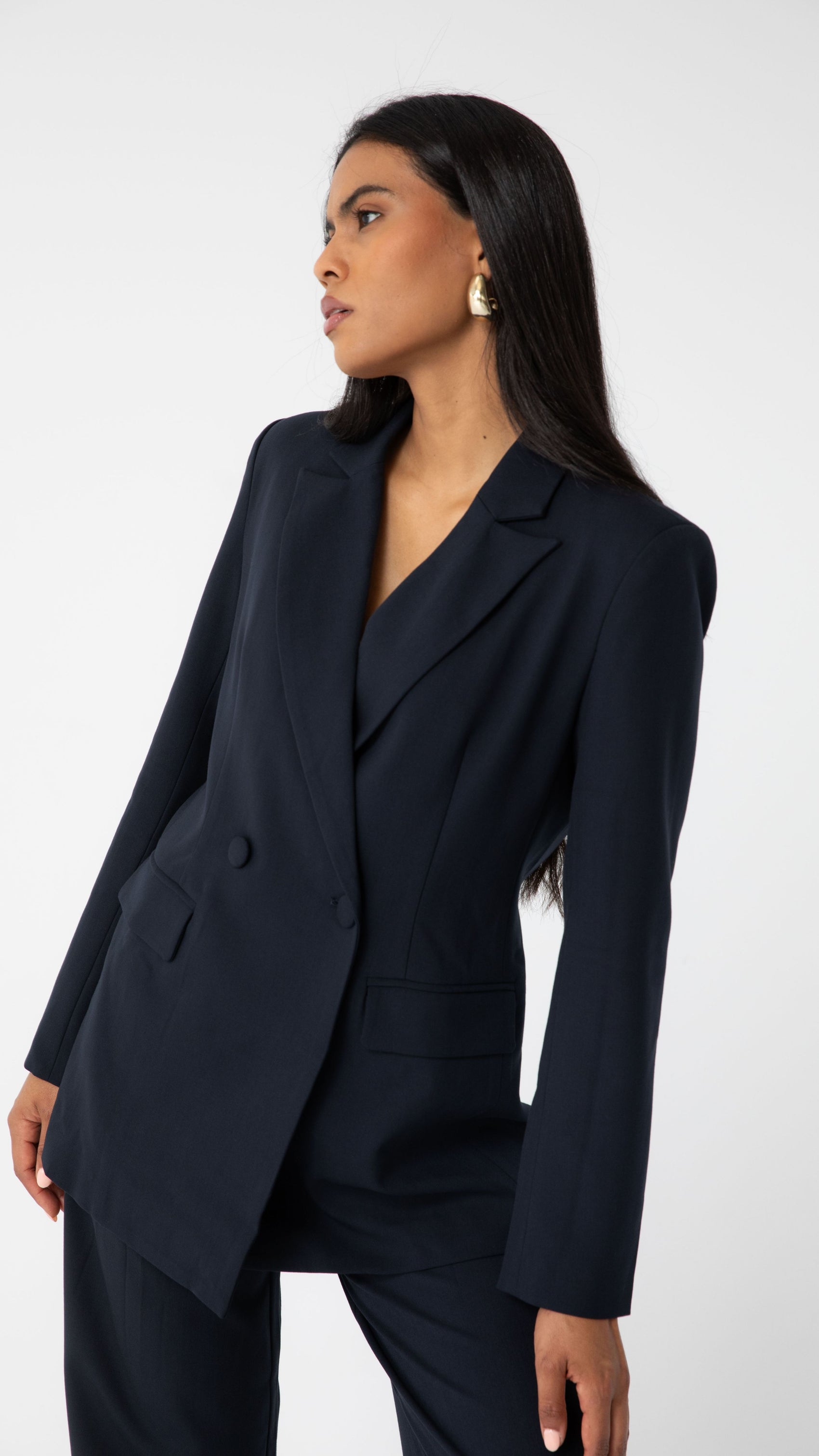 Midtown Longline Blazer - Navy