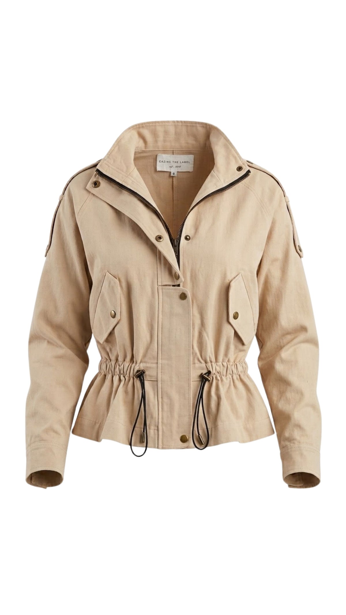 Ishka Cotton Twill Safari Jacket - Beige