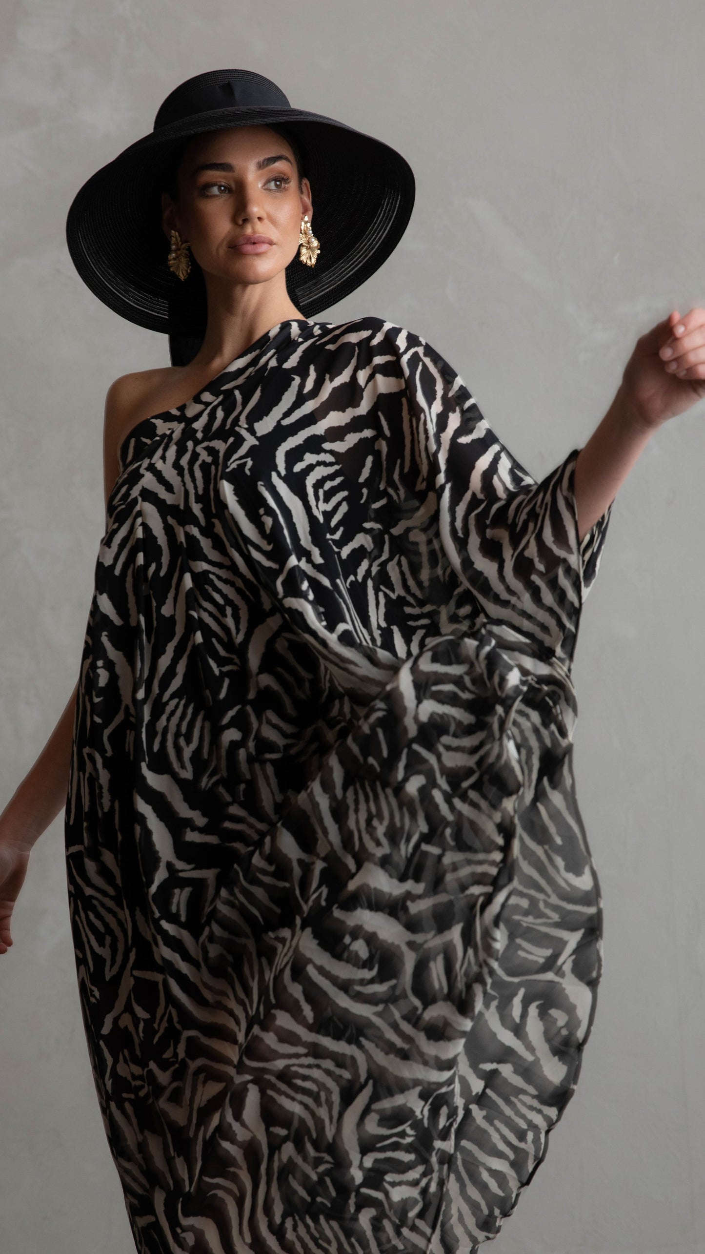 Hadassah Chiffon Dress - Zebra Print